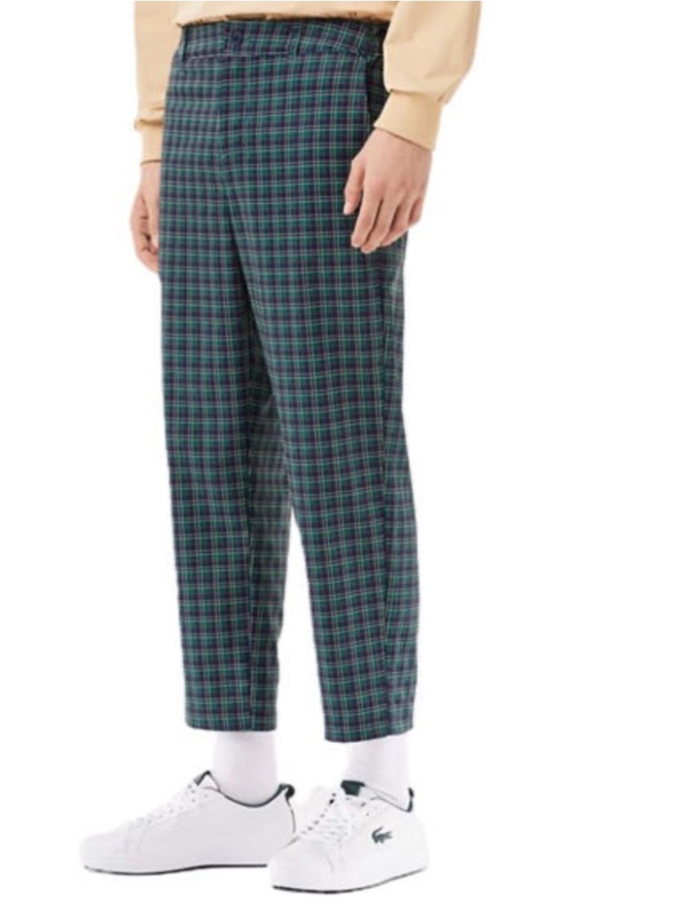 Lacoste Men's Ultra Dry Golf Trousers Size 38 Tartan Check Plaid - Relaxed Fit
